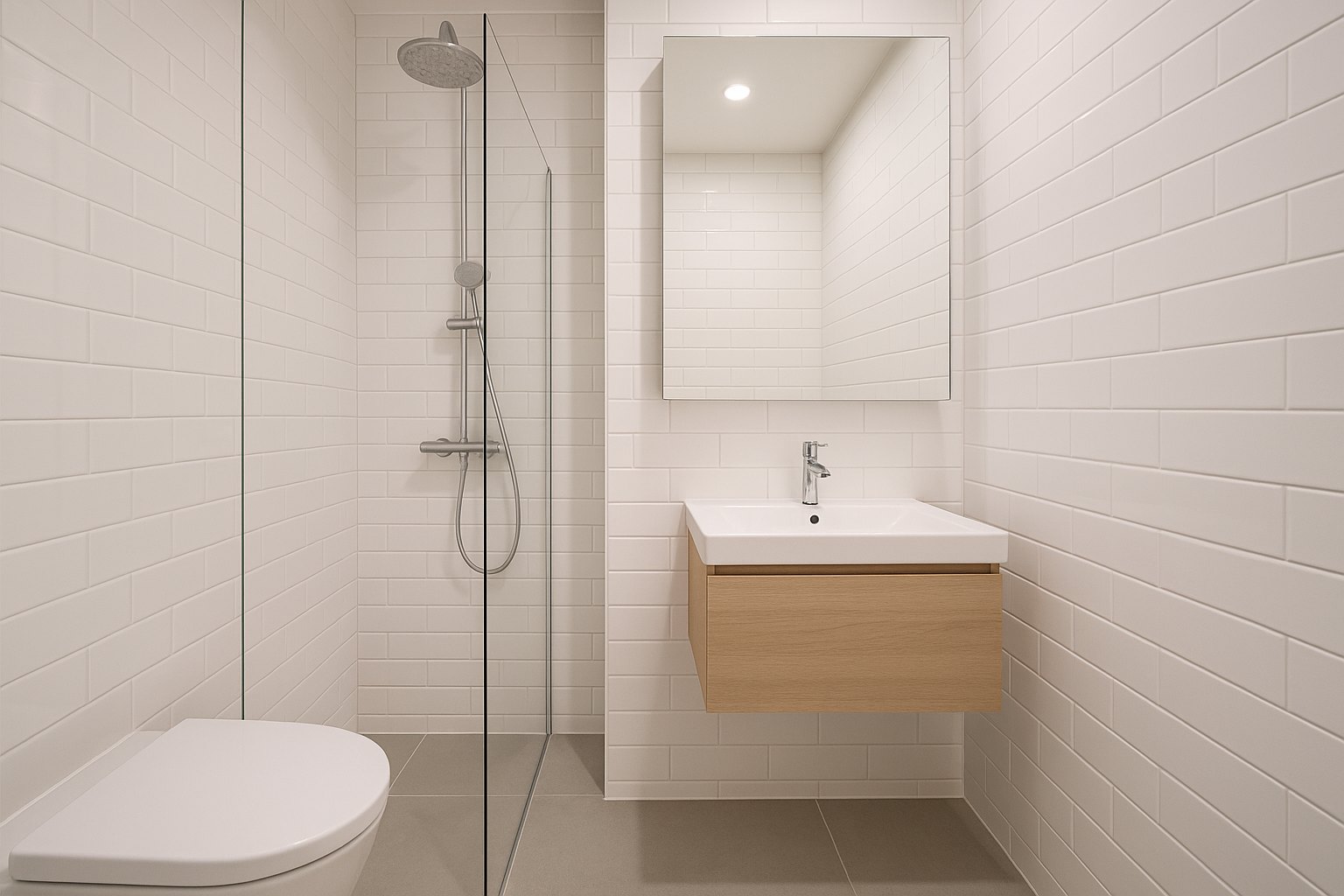 Lille badeværelse med smart udnyttelse