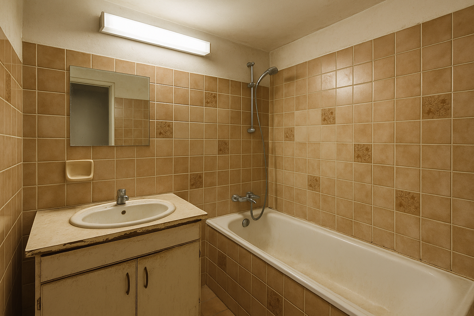 Lille badeværelse før renovering